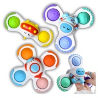ZABAWKA SENSORYCZNA KOLOROWA Z PRZYSSAWKĄ DLA DZIECI DO KĄPIELI 3 SZT