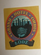 GRAND HOTEL ORBIS ŁÓDŹ naklejka z PRL