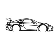 Porsche 911 - Piękna Dekoracja Ścienna - Kontur/sylwetka samochodu, 30/9cm