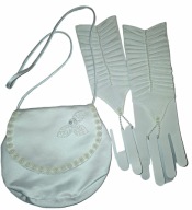 TOREBKA KOMUNIJNA I RĘKAWICZKI Z PEREŁKAMI