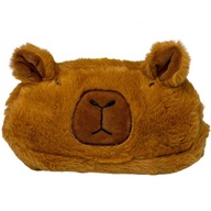 Piórnik Szkolny Kapibara na DŁUGOPISY Brązowy Miękki PUCHATY z Uszami