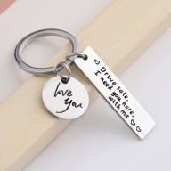 INF Brelok do kluczy „Drive Safe” ze stali nierdzewnej, srebrny