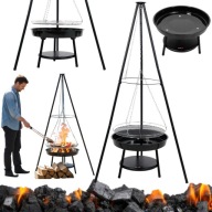 PALENISKO OGRODOWE DUŻE TRÓJNÓG GRILL RUSZT 46cm OGNISKOWY WISZĄCY OGNISKO