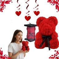 MIŚ Z PŁATKÓW RÓŻ PREZENT NA URODZINY WALENTYNKI DLA UKOCHANEJ DZIEŃ KOBIET