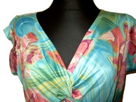 Elastyczna bluzka bluzeczka krótki rękaw DEKOLT r. M