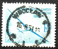 Polska > Datownik "Wrocław" z dnia 16.08.1954 r. - na znaczku Fi 714a