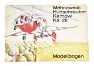 Modellbogen 1970 Śmigłowiec Kamov Ka 26 1:50