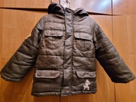 Kurtka dziewczęca z kapturem 110/116 przejściowa, brązowa