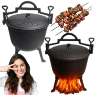 KOCIOŁEK ŻELIWNY MYŚLIWSKI 10L KLÖNBERG ODPOWIETRZNIK GARNEK OGNISKO