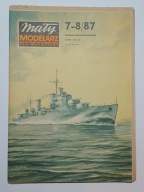 Brytyjski krążownik lekki HMS "PENELOPE" 1:200 Mały Modelarz nr 7-8/1987