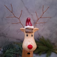 RENIFER Ceramiczna figurka RUDOLF CZERWONONOSY :)