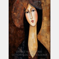 Kobieta styl Modigliani, portret pani, obraz olejny wydruk na płótnie 50x70