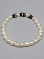 Klasyczna bransoletka z białych pereł słodkowodnych