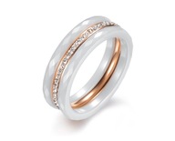 PIERSCIONEK OBRACZKA BIALA CERAMIKA HIGH TECH 3 CZESCIOWA R.13