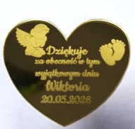 CHRZEST ŚWIETY MAGNES PODZIEKOWANIE złote lustro grawer