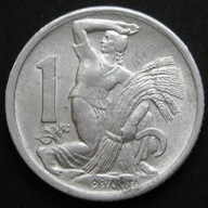 Czechosłowacja 1 korona 1952 - żniwiarka - stan 2
