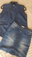 zestaw____JEANSOWA SPÓDNICA ____ + jeansowa bluzka 38