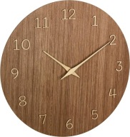 ZEGAR ŚCIENNY DREWNIANY ANALOGOWY MDF OKLEINA DREWNA NOWOCZESNY DO SALONU