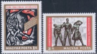 Węgry 1968 Znaczki 2463-4 ** partia komunistyczna plakat pomnik