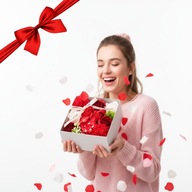 FLOWER BOX MYDLANE RÓŻE W PUDEŁKU KWIATY NA WALENTYNKI PREZENT DLA NIEJ