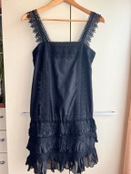 M 34 36 Charo Ruiz Ibiza mała czarna wakacyjna sukienka od projektanta