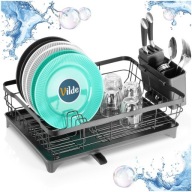 Ociekacz DUŻA SUSZARKA naczynia talerze sztućce kubki czarna metalowa