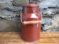 Stara Emaliowana Kanka z Pokrywką na mleko_3l_STARA EMALIA PRL WYSTRÓJ