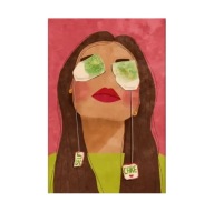 „Self-Care” – Plakat Ilustrowany z Motywem Relaksu i Samoakceptacji