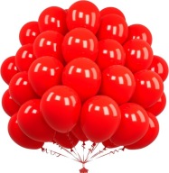 Czerwone balony lateksowe 30 cm, zestaw 50 szt. Na urodziny ślub dekoracje