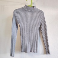 Elastyczny golf krótki półgolf 34 36 prążek prążkowana bluzka (609)