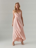 Sukienka na wesele długa pudrowy róż na ramiaczka mohito 40 L