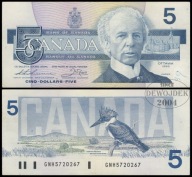 BNA - KANADA 5 Dolarów Dollars 1986 GNH 5720267 # P95b # VF