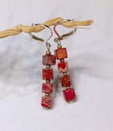 Kolczyki naturalny jaspis cesarski - srebro 925