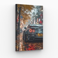 Obraz na płótnie 30x40 Nissan GTR Jesienna Noc auto sportowe | Prezent