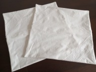 POSZEWKI BAWEŁNIANE ZE WSTAWKAMI KORONKOWYMI. 43 / 43 cm. 2 szt.