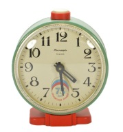 JANTAR PIĘKNY STARY RADZIECKI ZEGAR BUDZIK JUBILEUSZOWY ZOBACZ!