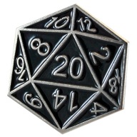 Pin przypinka broszka k20 d20 kostka RPG punk goth