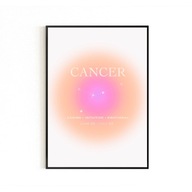 PLAKAT, ZNAKI ZODIAKU, RAK, CANCER, AURA POSTER, PLAKATY NA ŚCIANĘ, 30x40