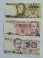 zestaw banknotów PRL