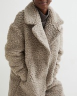 H&M PŁASZCZ teddy baranek miś WŁOSKA WEŁNA 88% roz S