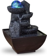 FONTANNA DOMOWA WODOSPAD LED Z KULĄ SZKLANĄ RELAKS DEKORACJA SALONU BIURA