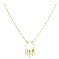 65963 Celebrytka złota stal chirurgiczna krzyżyki na kółku