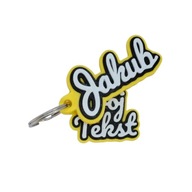 Żółty Breloczek z WYBRANYM imieniem i TWOIM TEKSTEM