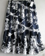 Spódnica granat zwiewna tkanina kliny szeroki dół maxi r 44/48