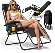 Leżak fotel ogrodowy plażowy rozkładany regulowany zero gravity leżanka
