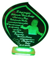 GRAWEROWANA PAMIĄTKA CHRZTU ŚW. LED CHRZEST