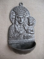 MATKA BOŻA CZĘSTOCHOWSKA przedwojenna KROPIELNICA METAL WZÓR ZASTRZEŻONY
