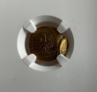 Destrukt 1 grosz 2000 z bliżniakiem. Double struck. Mint error. NGC MS64