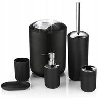 ZESTAW ŁAZIENKOWY SZCZOTKA DO WC KOSZ DOZOWNIK MYDELNICZKA KUBKI 6w1 LOFT
