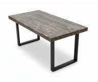 Stolik Kawowy LOFT drewno Modrzew | Podcinany Blat | Solidny | Lakierowany